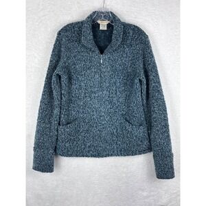 ExOfficio Full Zip Jacket‎ Pockets Thumb Holes Acrylic Blend Blue Womens M